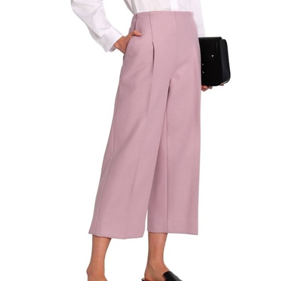 Chalayan Purple Wool Cashmere Blend Twill Cropped Trouser Pants - Picture 3 of 8